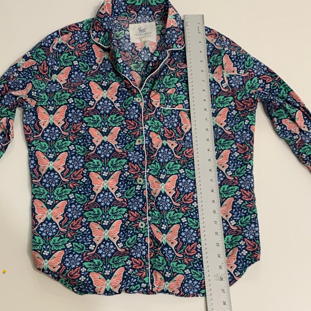 Printfresh x Anthropologie Butterfly Organic Cotton Pajama Top Shirt M - Picture 11 of 12